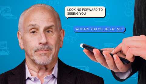 ed baig with a person typing on a phone