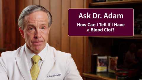 Dr. Adam in his office discussing blood clots