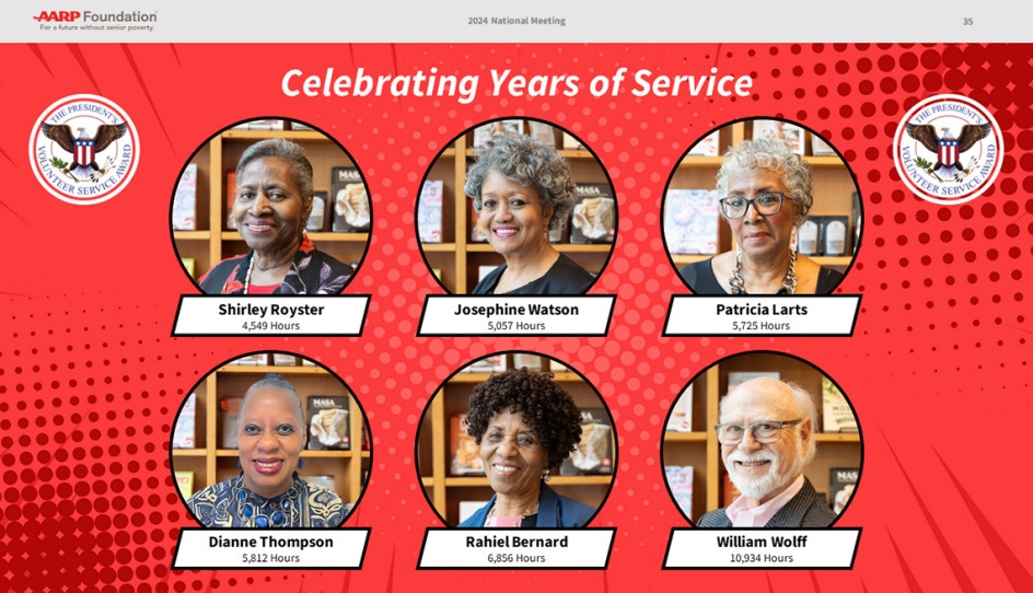Photos of Shirley Royster, Josephine Watson, Patricia Larts and more AARP Foundation leaders