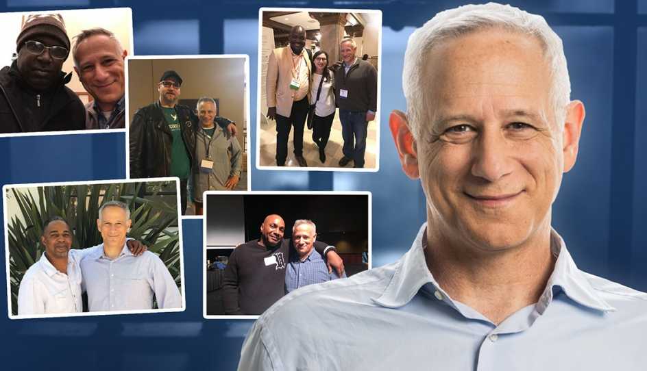 jon eldan with various people he has helped