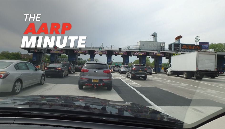 cars going through a toll plaza
