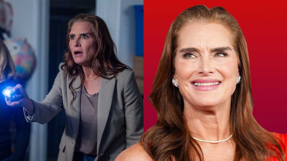 a collage with images of brooke shields
