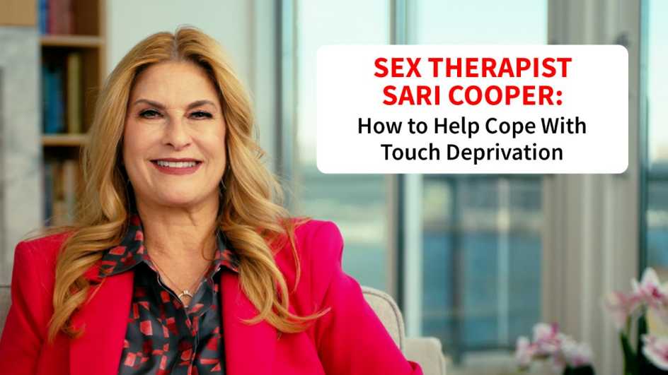 sex therapist Sari Cooper is shown in a still from the video