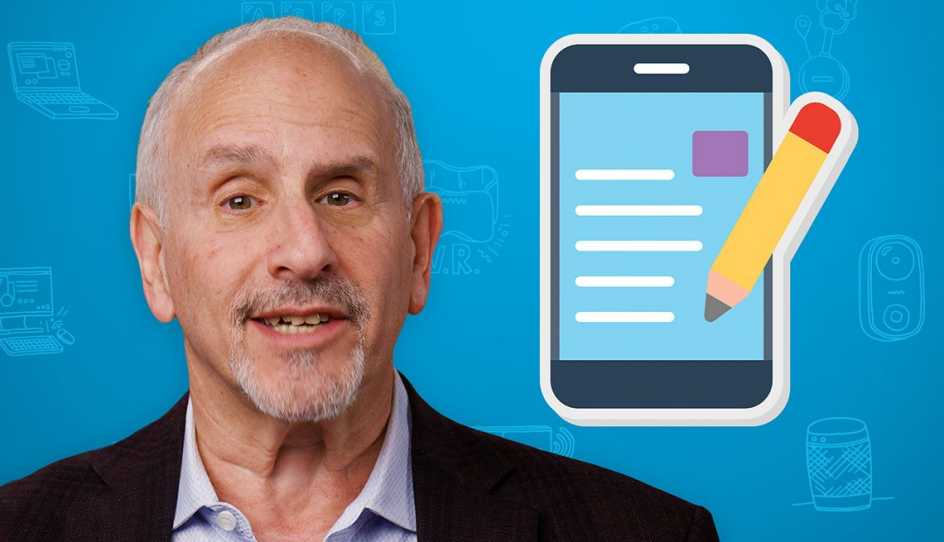 tech guru ed baig next to an illustration of a smartphone and pencil