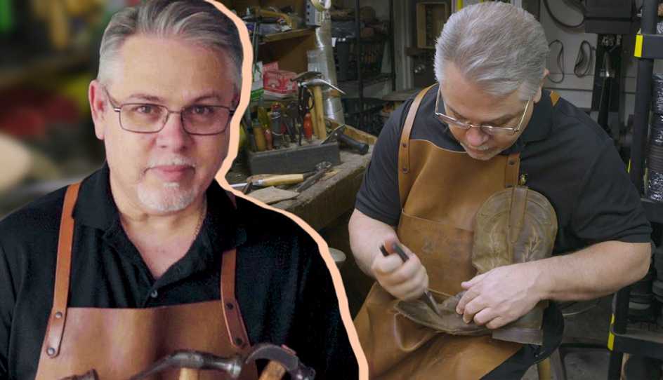 a cobbler working