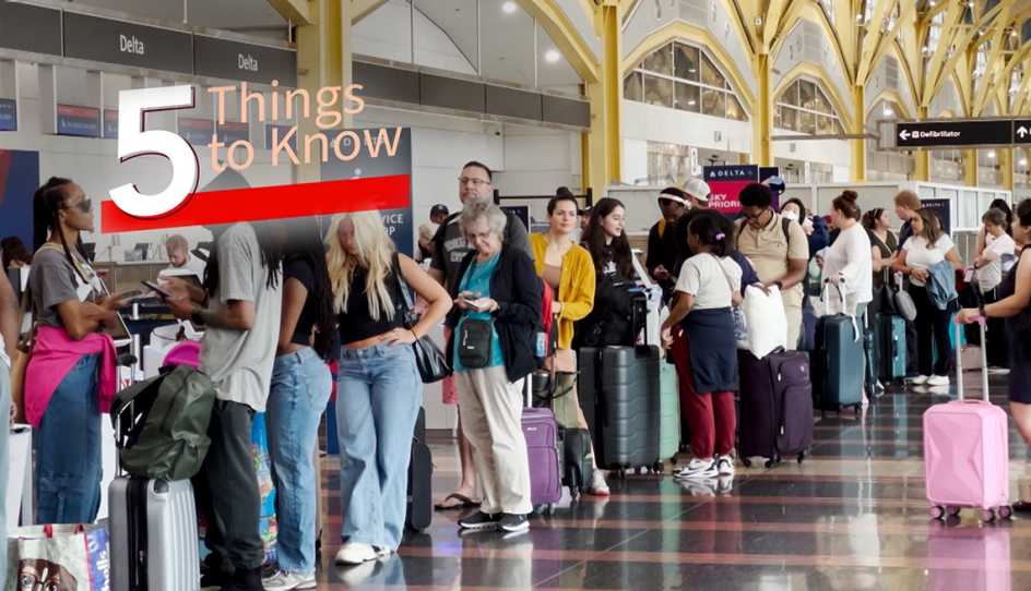 people in line at an airport