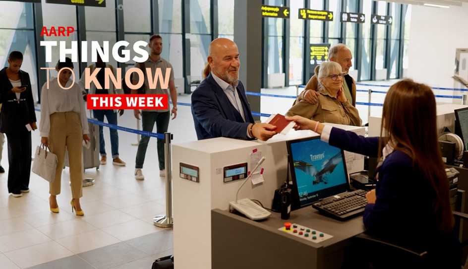 people checking in at an airport
