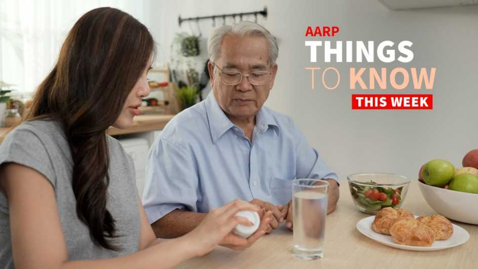 a photo shows an older adult man and a young woman seated at kitchen table in a well-lit room