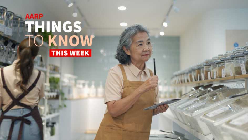 a photo shows an older adult woman working