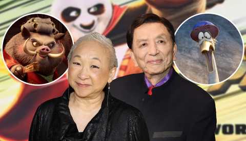 Lori Tan Chinn and James Hong along with the characters they voice for the film "Kung Fu Panda 4" Lori Tan Chinn and James Hong along with the characters they voice for the film "Kung Fu Panda 4"