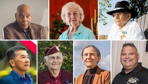 Top row, left to right: George B. Price, Betty Sharrer, Francis Whitebird. Bottom row, left to right: Quang Pham, Harold Radish, Rhonda Cornum, Jeff Brodeur 