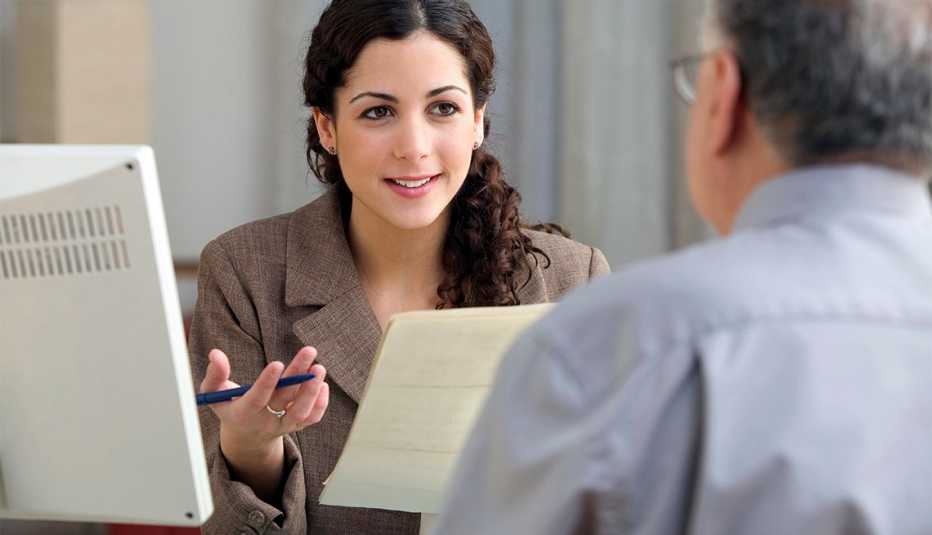 Businesswoman interviewing prospective employee