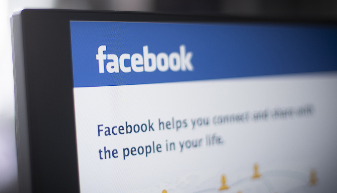 Facebook log in screen