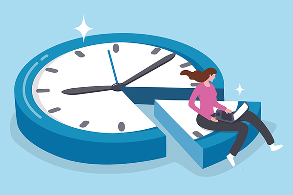 Person and a clock.