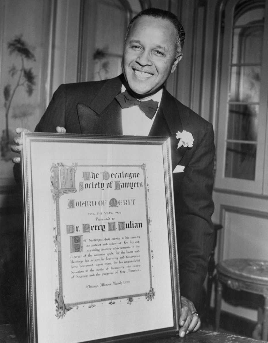 chemist and inventor doctor percy julian receiving decalogue society award chemist and inventor doctor percy julian receiving decalogue society award