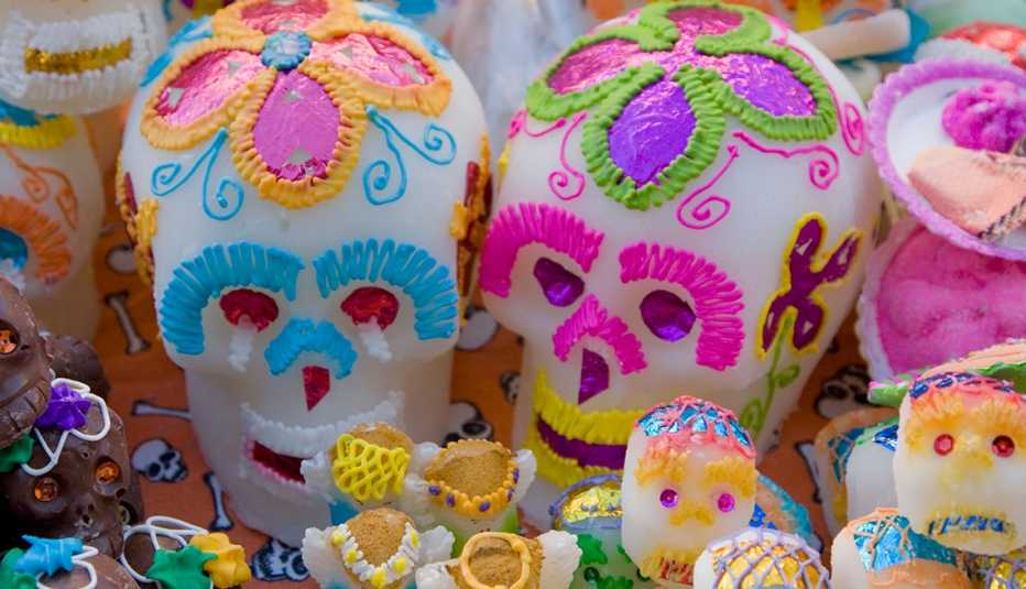 Postre para Halloween en forma de calabera
