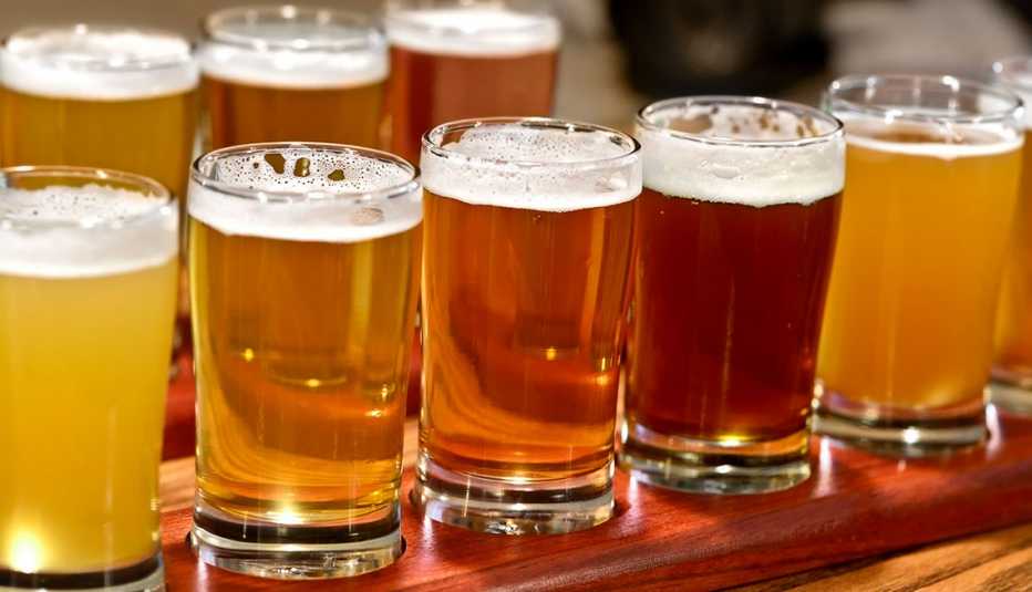 Vasos de diferentes cervezas