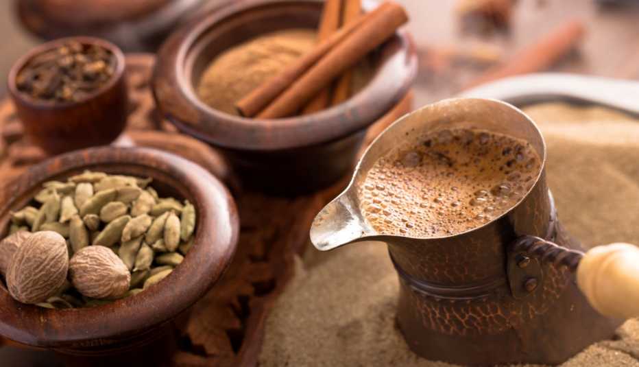 Café y diferentes especias
