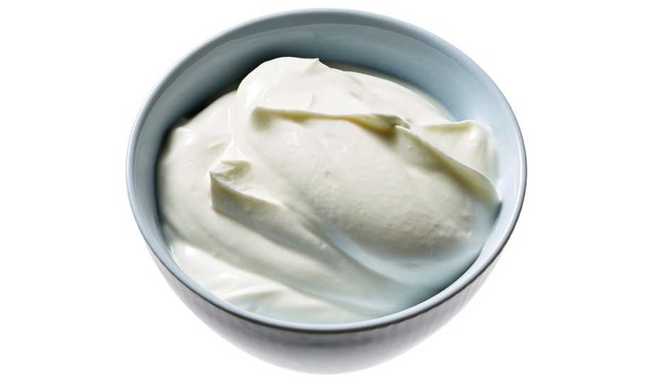 Yogurt en un recipiente