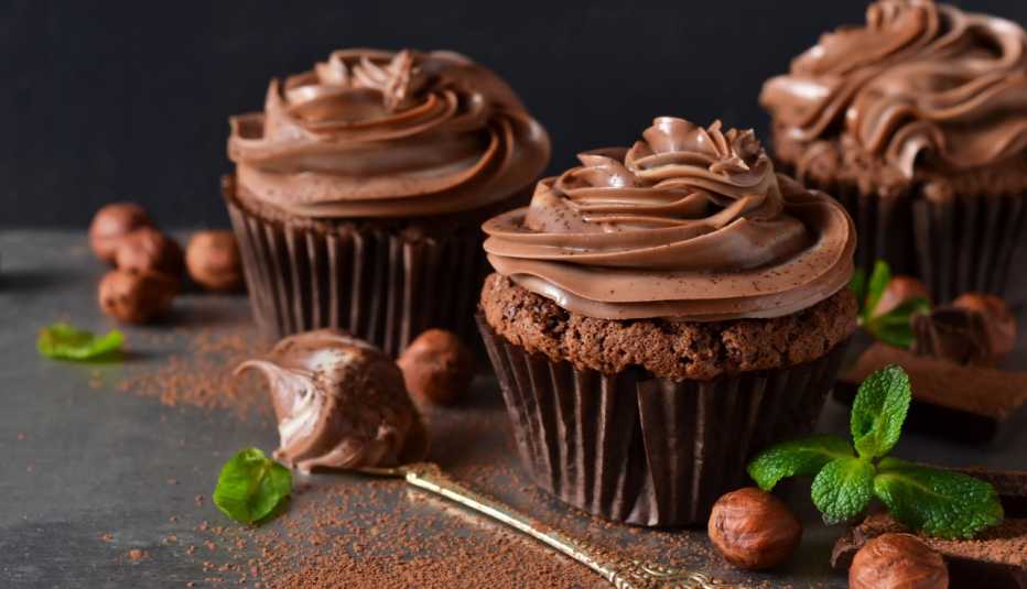 Pastelitos de chocolate y menta