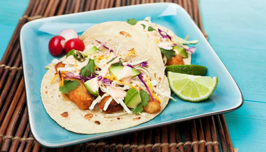 Tacos servidos en un plato