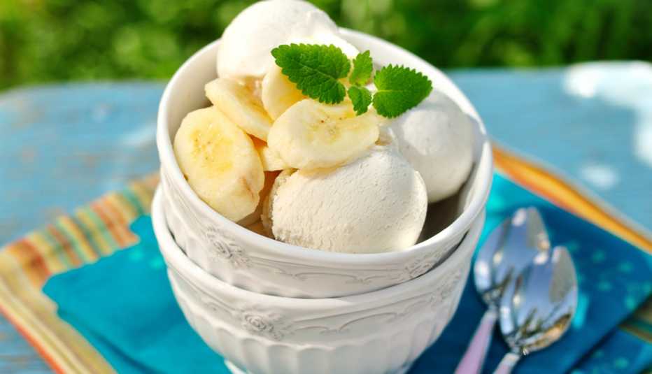 Helado con bananas