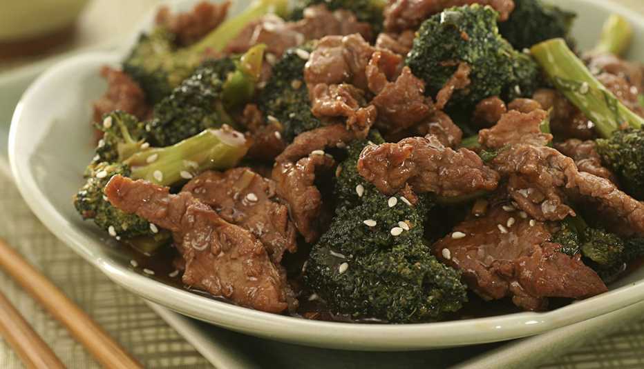 Carne de res con brócoli