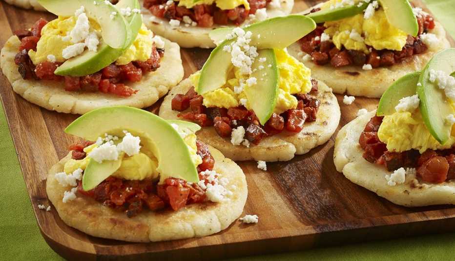 Arepas con chorizo español