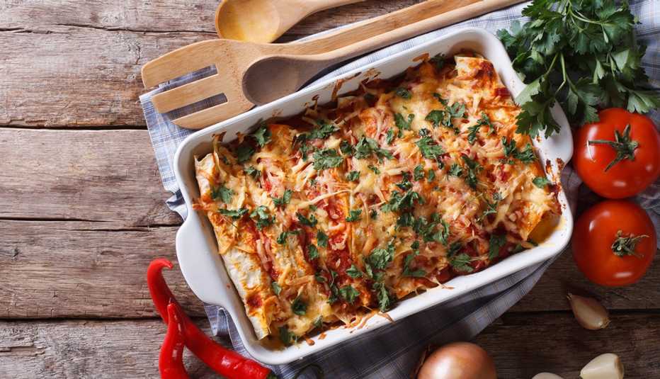 Enchiladas sobre la mesa