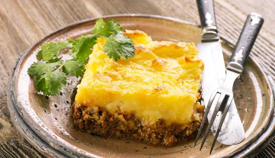 Pastel de yuca con chorizo