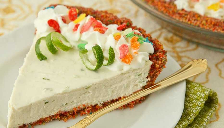 Cheesecake de limón con base de cereal Cheesecake de limón con base de cereal