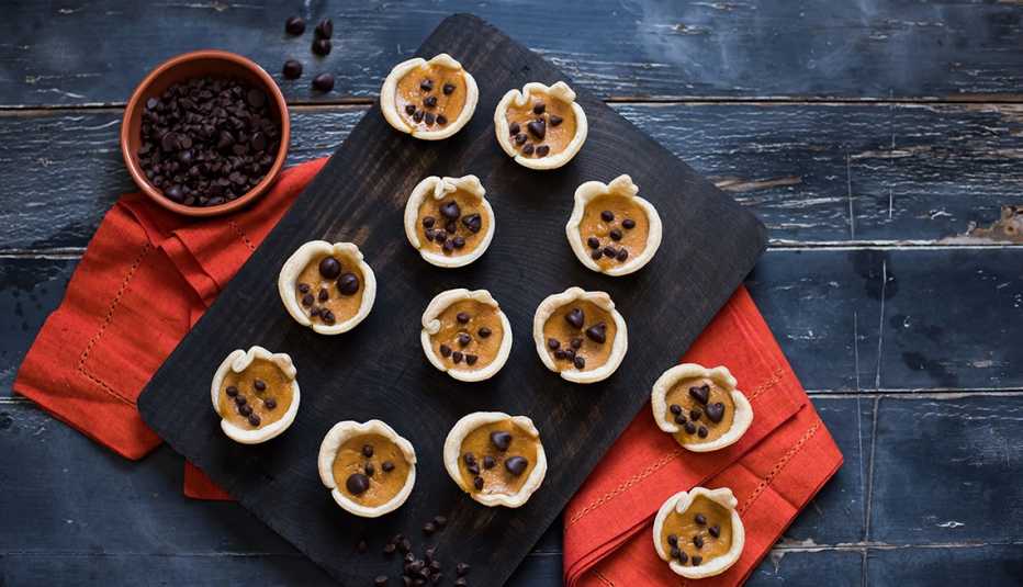 Mini pies de calabaza para Halloween Mini pies de calabaza para Halloween
