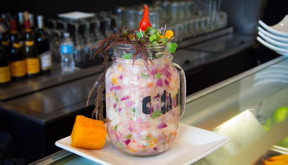 Vaso con ceviche