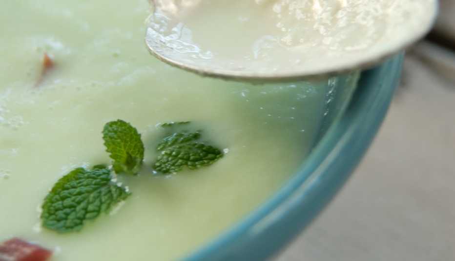 Sopa fría de melón y jamón