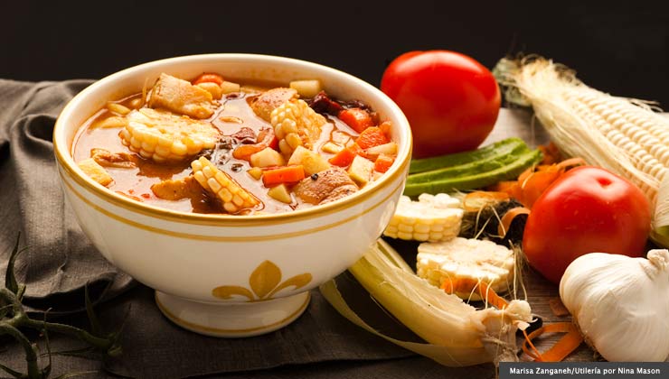 Plate with soup