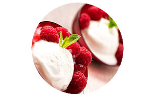 Granita de yogur de frambuesa con ricota