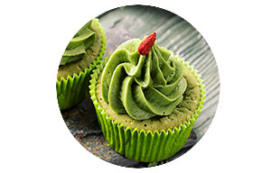 Cupcakes de vainilla con crema de matcha
