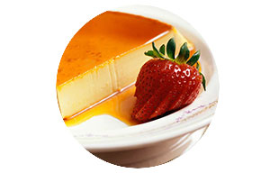 Flan de fresas