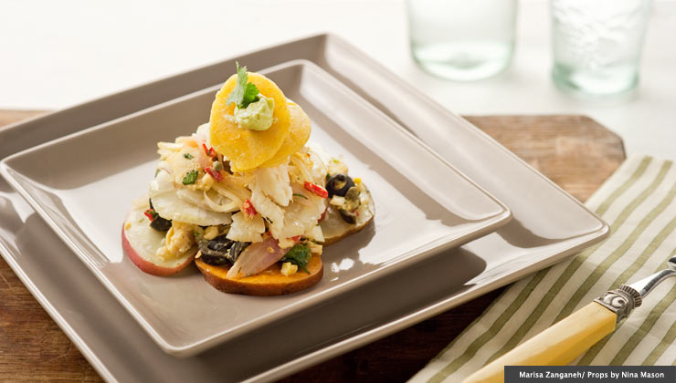 Plato con guiso de bacalao