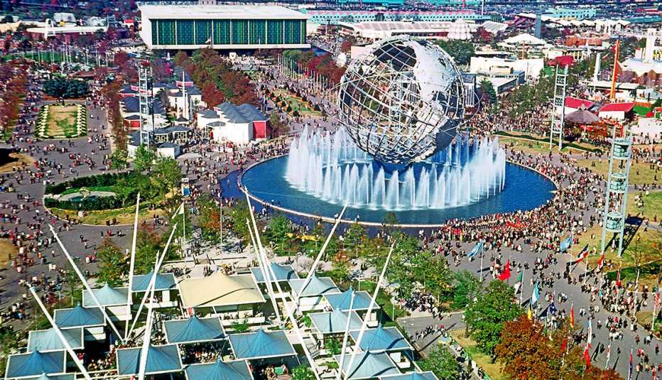 Foto panorámica de la Feria Mundial en 1964