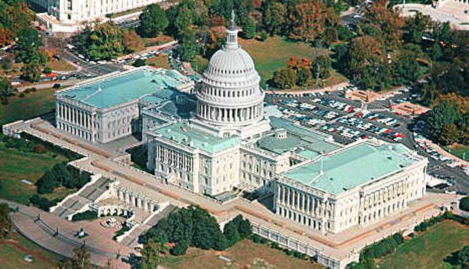 Vista aérea del Capitolio en Washington.