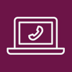 Ícono de un teléfono en medio de una pantalla de una computadora portátil. Ícono de un teléfono en medio de una pantalla de una computadora portátil.