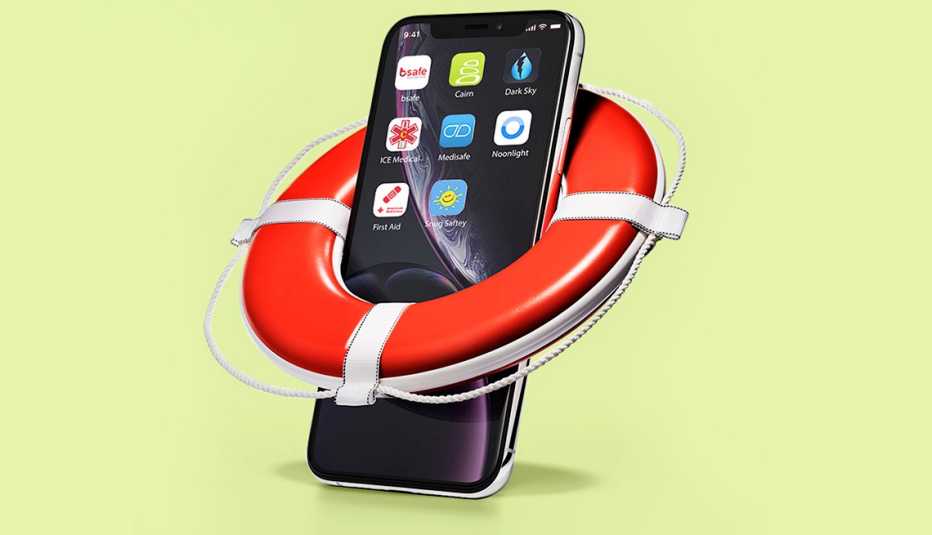 Imagen muestra aplicaciones para teléfonos inteligentes con prestaciones de seguridad