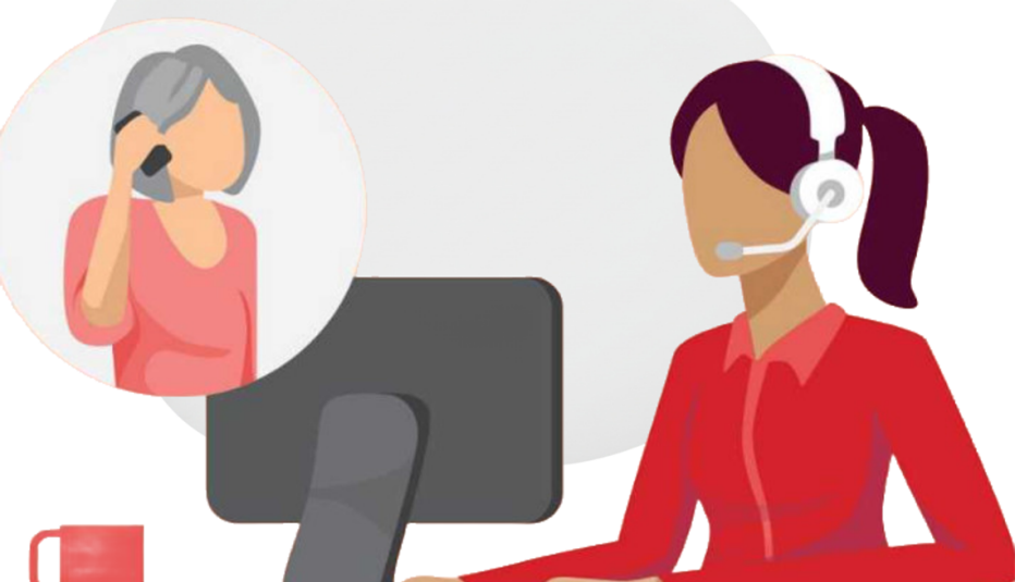 Una mujer y una operadora conversan - Línea de ayuda