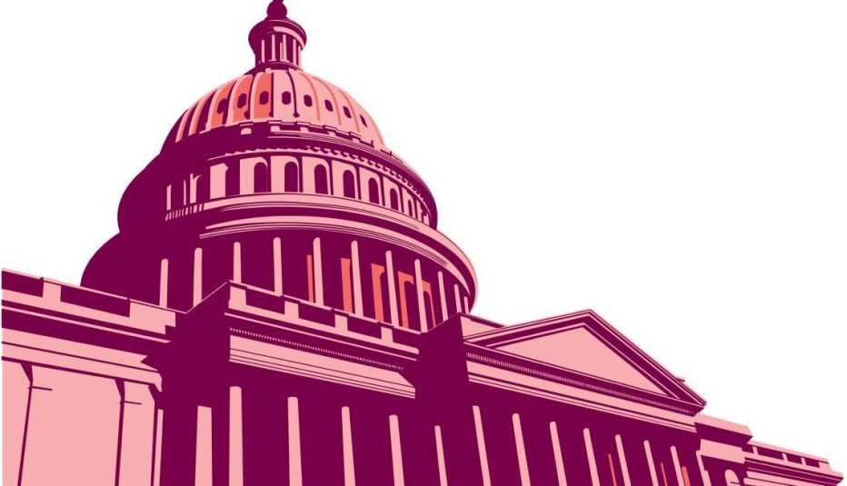 Ilustración del Capitolio en Washington, DC. - La Red contra el Fraude, de AARP