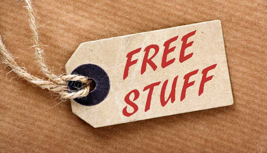Etiqueta para marcar objetos que dice cosas gratis