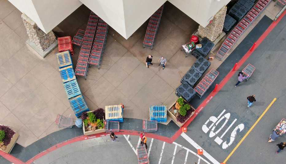 Vista desde el aire de la entrada a Costco