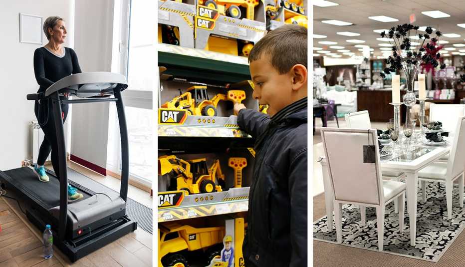 Three examples of items not to buy on Black Friday because you'll get better deals at other times: treadmill, toys, and furniture Three examples of items not to buy on Black Friday because you'll get better deals at other times: treadmill, toys, and furniture