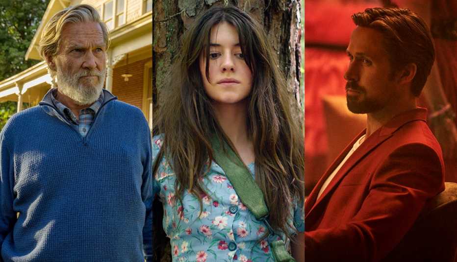 (De izquierda a derecha) Jeff Bridges en "The Old Man", Daisy Edgar-Jones en "Where the Crawdads Sing" y Ryan Gosling en "The Gray Man".