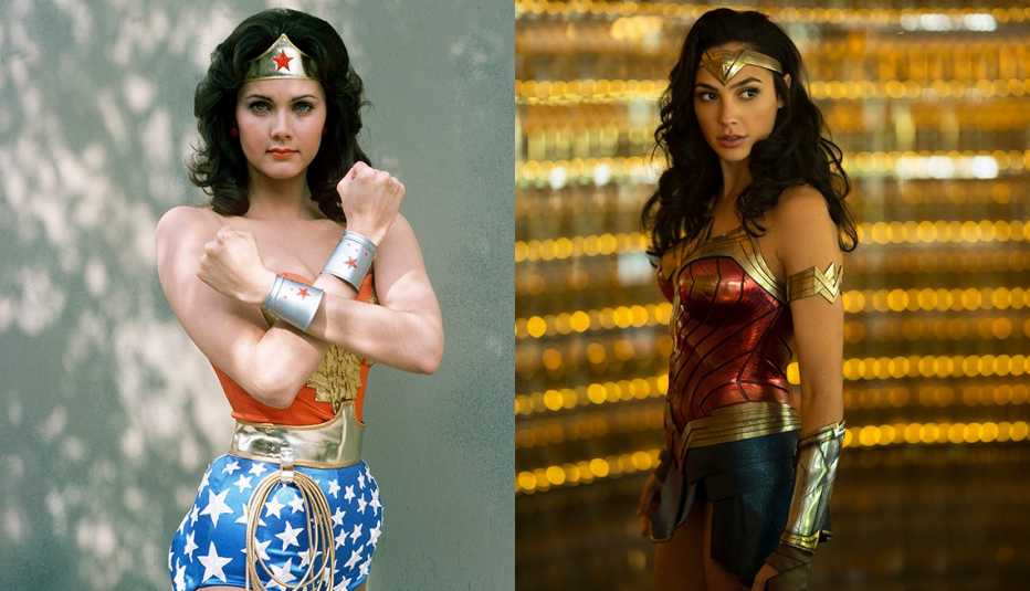 Lynda Carter (izquierda) y Gal Gadot como Wonder Woman. Lynda Carter (izquierda) y Gal Gadot como Wonder Woman.